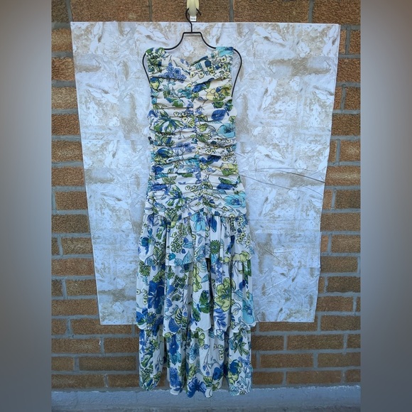 Abercrombie & Fitch High Neck Ruched Tiered Maxi Dress size XS - Picture 7 of 11